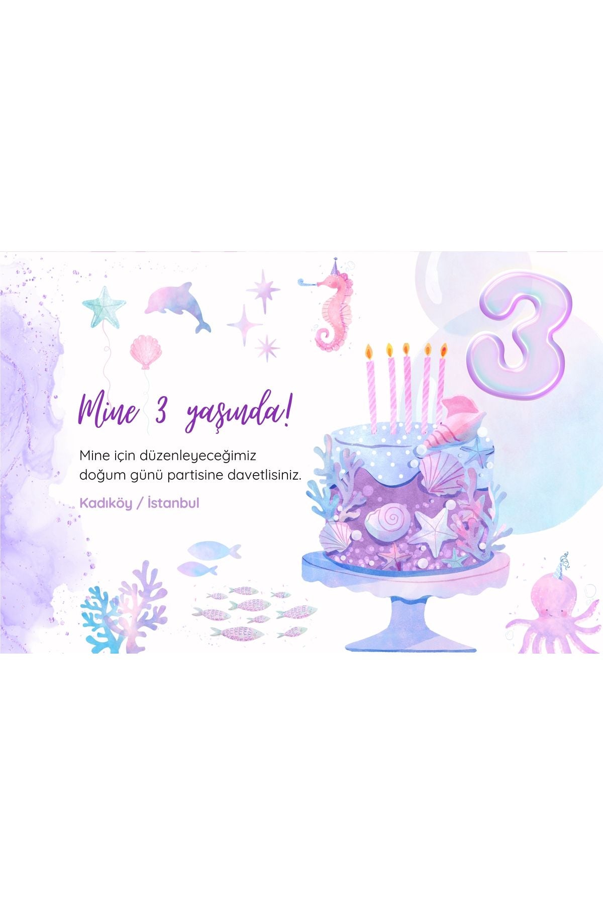 Kişiye Özel Bebek Doğum Günü Davetiyesi 20 Adet (10x15 cm) - MementoBoxes