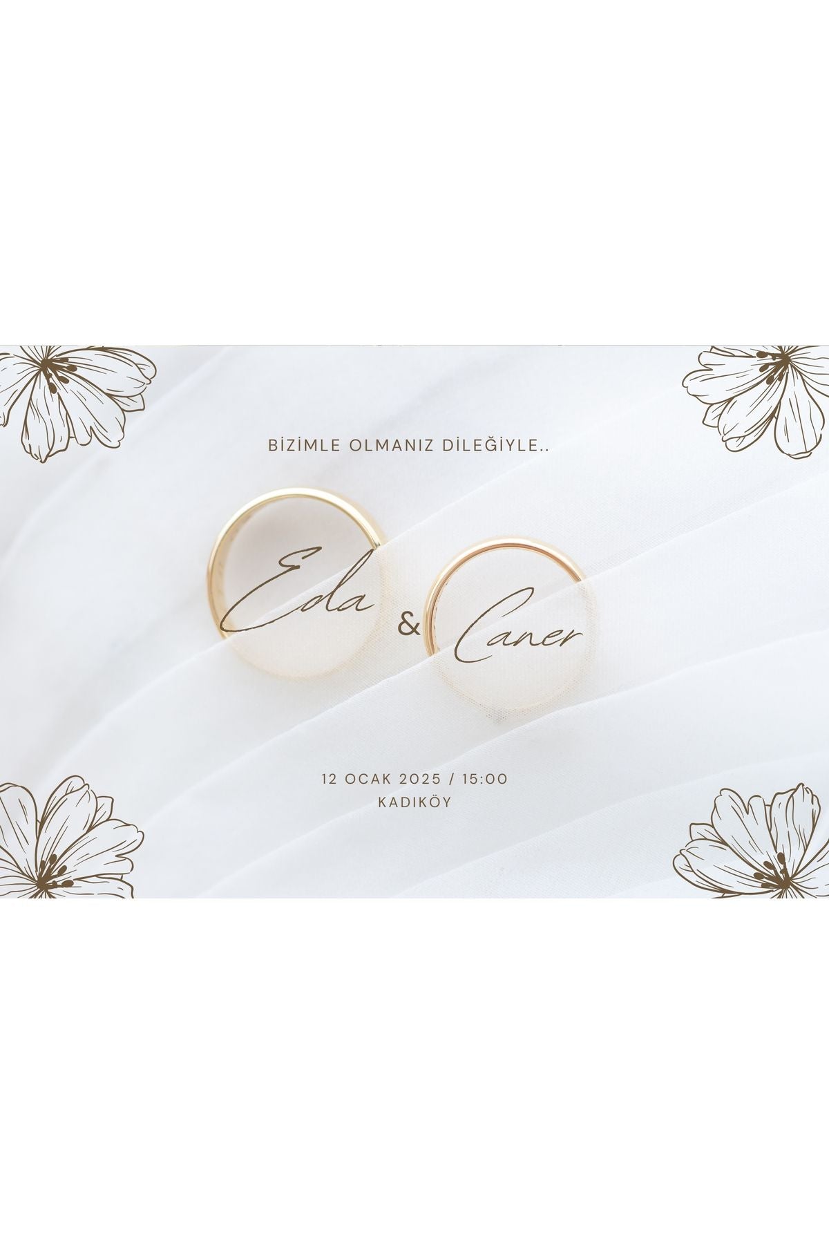 Kişiye Özel Düğün Davetiyesi 20 Adet (10x15 cm) - MementoBoxes