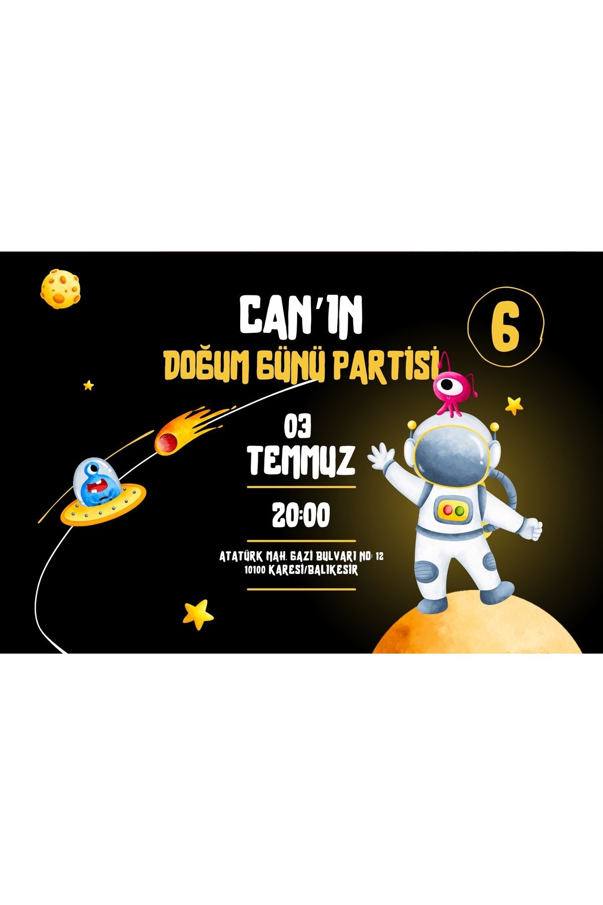 Kişiye Özel Genç Doğum Günü Davetiyesi 20 Adet (10x15 cm) - MementoBoxes