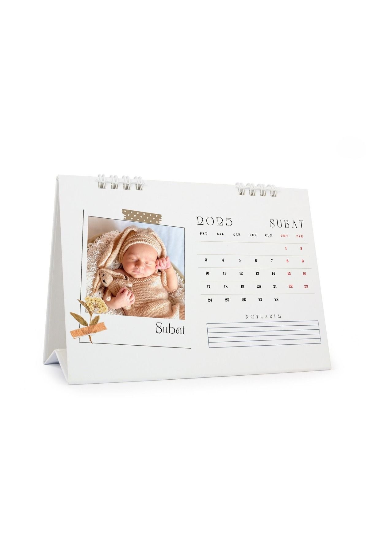 Kişiye Özel Ayaklı Üçgen Takvim 2026 Yılı (A5 Boyutunda) - MementoBoxes