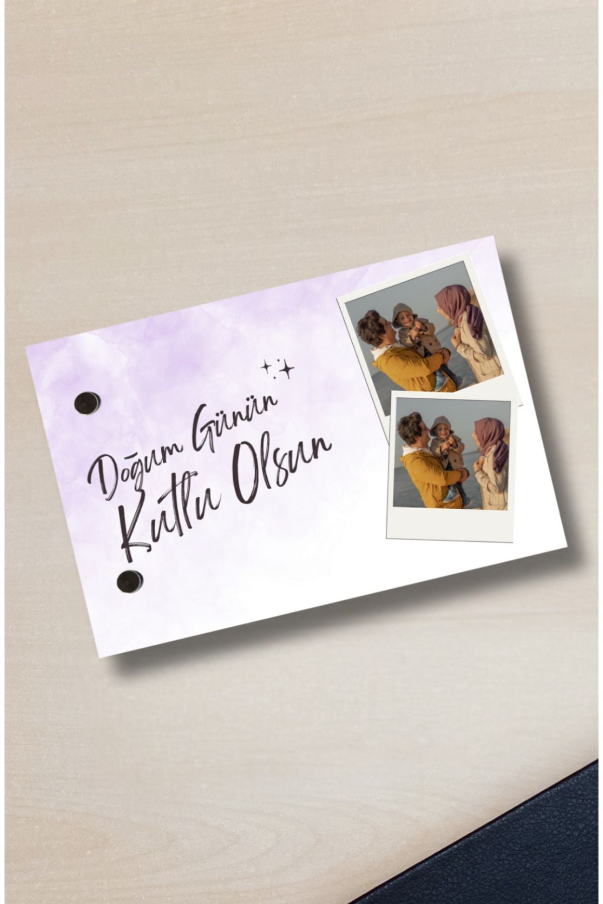 Flipbook mor doğum günü temalı 20 sayfa fotoğraf albümü iç sayfa