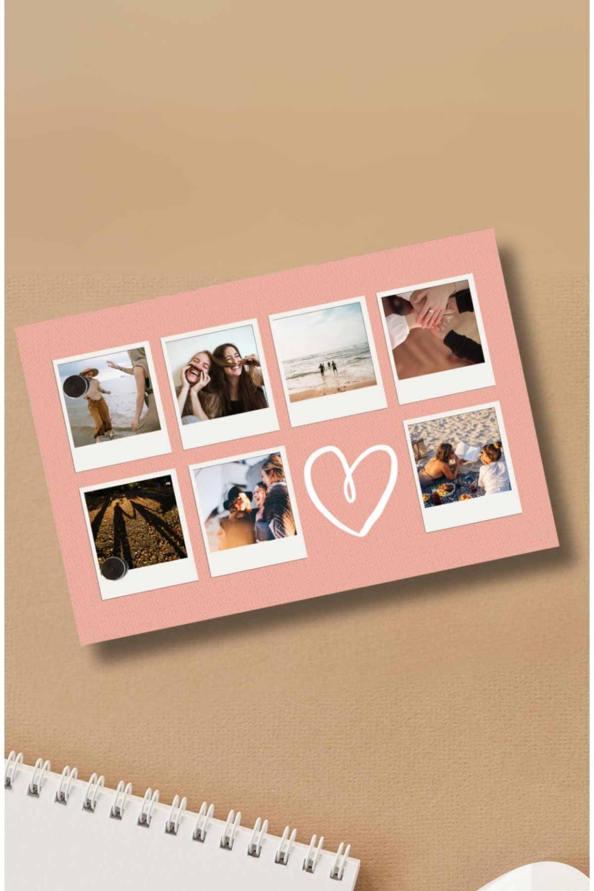 Pembe renk temalı kişiye özel flipbook fotoğraf albümü